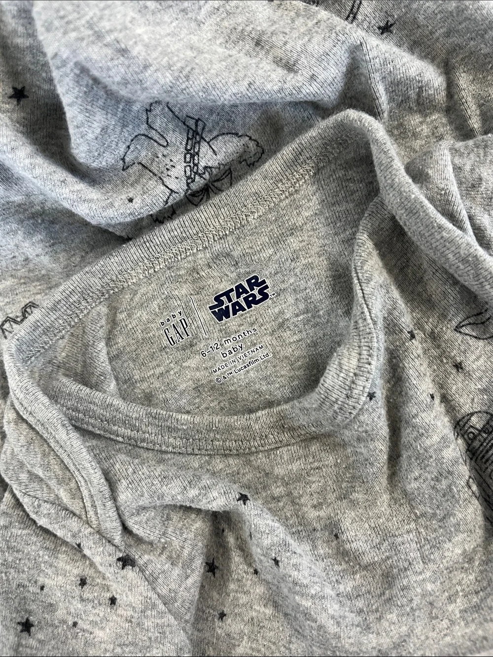 GAP Gray Star Wars Baby Sleep Tee